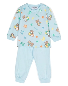 Комплект из топа и брюк с логотипом, синий Moschino kids