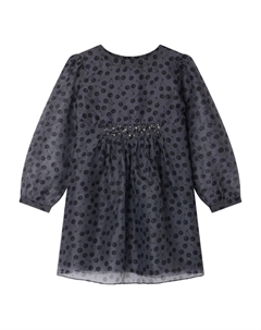 Декорированное платье с принтом, черный Bonpoint