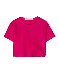 Футболка с эффектом металлик и логотипом, розовый Philosophy di lorenzo serafini kids