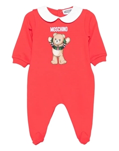 Пижама с воротником и принтом "медвежонок", красный Moschino kids