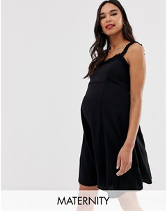 Черный сарафан с оборками New look maternity