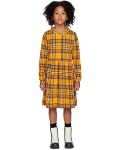 Детское желтое платье в клетку Желтый Mini rodini
