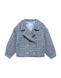 Укороченный твидовый пиджак на двух рядах пуговиц, синий Abel & lula