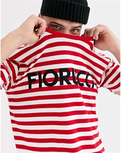 Красная свободная футболка в полоску Fiorucci