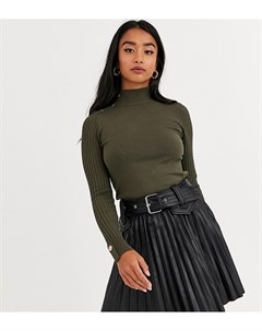 Водолазка хаки с пуговицами River island petite