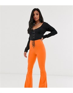 Оранжевые расклешенные брюки Missguided petite