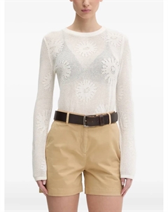 Свитер с цветочным узором, белый Hugo