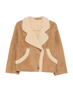 Куртка с отделкой из овчины, коричневый Salvatore santoro