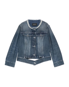 Джинсовая куртка, украшенная жемчугом, синий Simone rocha