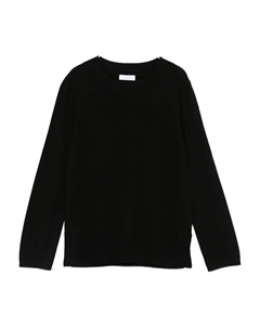 Джемпер в рубчик с круглым вырезом, черный Barba