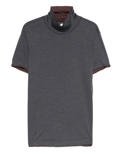 Топ с короткими рукавами и высоким воротником, серый Eleventy