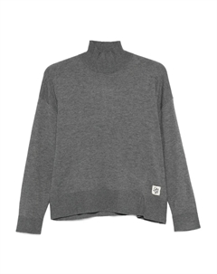 Свитер с высоким воротом и нашивкой-логотипом, серый Liu jo