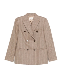 Двубортный пиджак с принтом в тонкую полоску, нейтральный Incotex