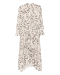 Шелковое платье с принтом по всей поверхности, нейтральный Isabel marant
