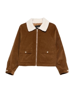 Куртка с воротником из овчины, коричневый Maje