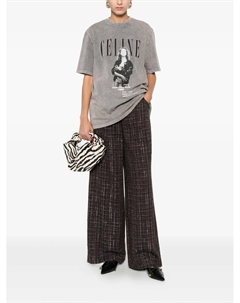 Клетчатые расклешенные брюки, коричневый Maje