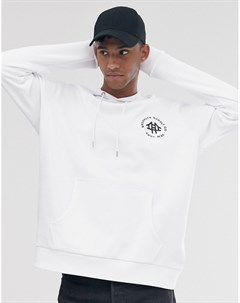 Oversize худи белого цвета с логотипом Brooklyn Supply Co Brooklyn supply co.