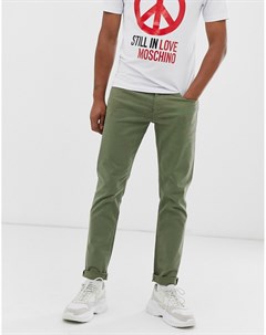 Зеленые узкие джинсы Love moschino