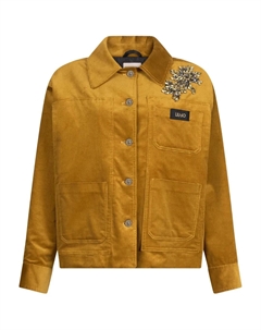 Пиджак с накладными карманами, украшенными драгоценностями, желтый Liu jo