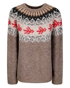 Свитер с круглым вырезом и узором в стиле фэйр-айл, нейтральный Thibault van der straete