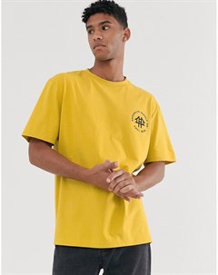 Желтая свободная футболка с логотипом Brooklyn Supply Co Brooklyn supply co.
