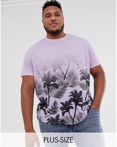 Сиреневая футболка с принтом пальм Jacamo