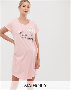 Розовая ночная сорочка Maternity Hunkemoller