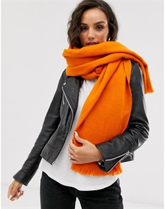 Мягкий длинный оранжевый шарф с необработанными краями Asos design