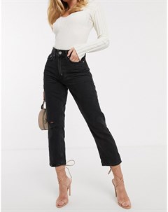 Черные выбеленные джинсы в винтажном стиле с эффектом потертости River island