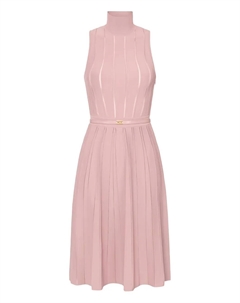 Платье миди с высоким воротником, розовый Elisabetta franchi