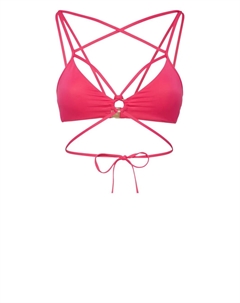 Бикини-топ треугольной формы в стиле бондаж, розовый Dsquared2