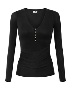 Блузка с V-образным вырезом, черный Elisabetta franchi