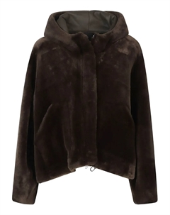 Куртка из овчины с капюшоном, коричневый Blancha