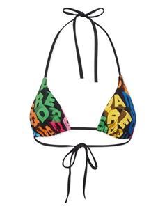 Топ-бикини с логотипом по всей поверхности, черный Dsquared2