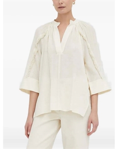 Блуза с бахромой и V-образным вырезом, белый Day birger et mikkelsen