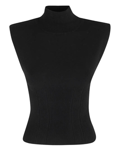 Гладкий свитер с высоким воротником, черный Dondup