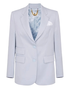 Однобортный пиджак с платком в нагрудном кармане, синий Elisabetta franchi