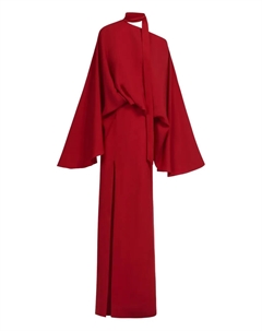 Платье макси Brooks с разрезом, красный Taller marmo