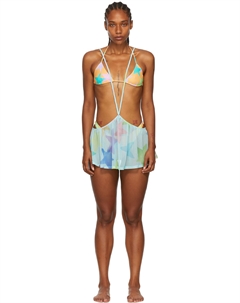 Эксклюзивное бикини SSENSE из переработанного нейлона оранжевого цвета Collina strada