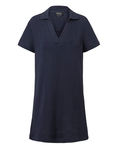 Фактурное платье мини Aliénor с воротником поло, синий A.p.c.