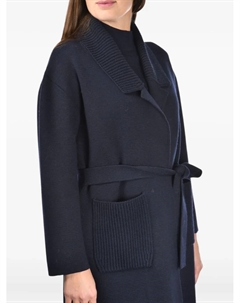 Вязаное пальто с поясом, синий Gran sasso
