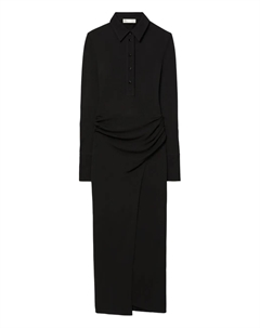 Платье-рубашка с драпировкой, черный Tory burch