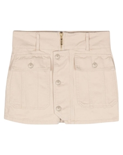 Джинсовая мини-юбка со вставками, нейтральный Liu jo