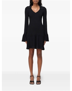 Мини-платье с расклешенным кроем и V-образным вырезом, черный Liu jo