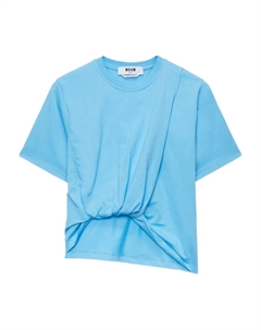 Футболка с перекрученным элементом, синий Msgm