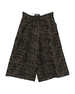 Брюки в клетку, украшенные пайетками, черный Rochas