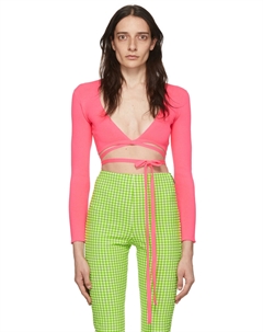 Розовый кардиган из полиэстера Msgm