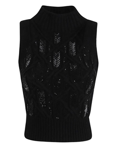 Декорированный свитер без рукавов, черный Ermanno scervino