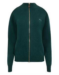 Кашемировый кардиган на молнии, зеленый Miu miu