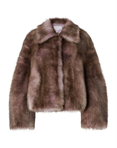 Укороченная шуба из овчины, коричневый Genny